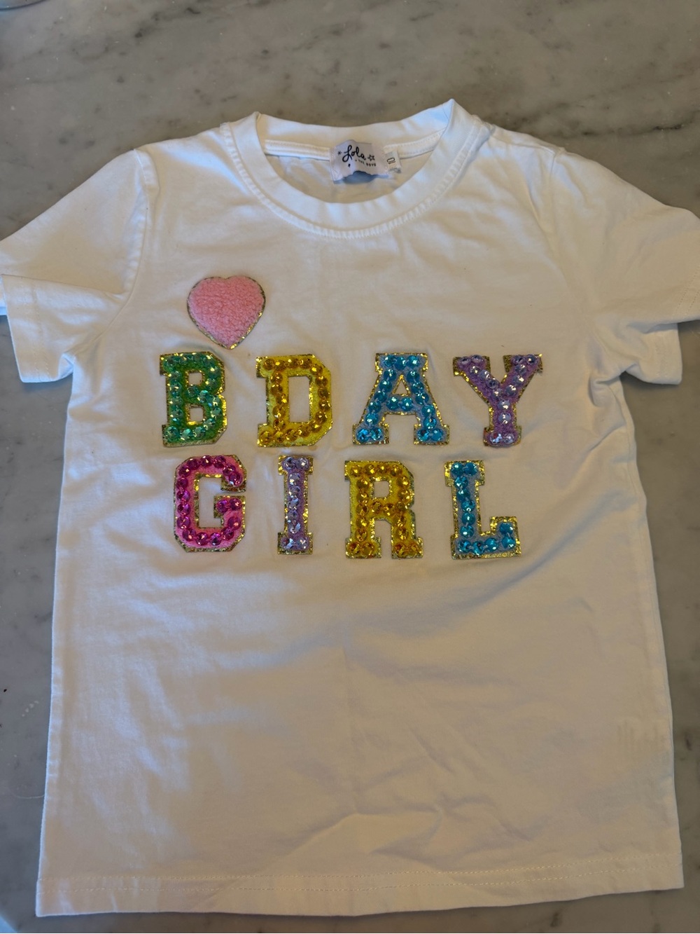 ✨ Lola + The Boys "BDAY GIRL" Gem T-Shirt ✨ size 10